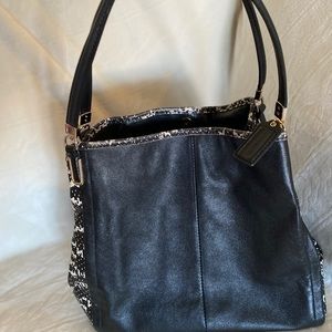 Black and white coach bag